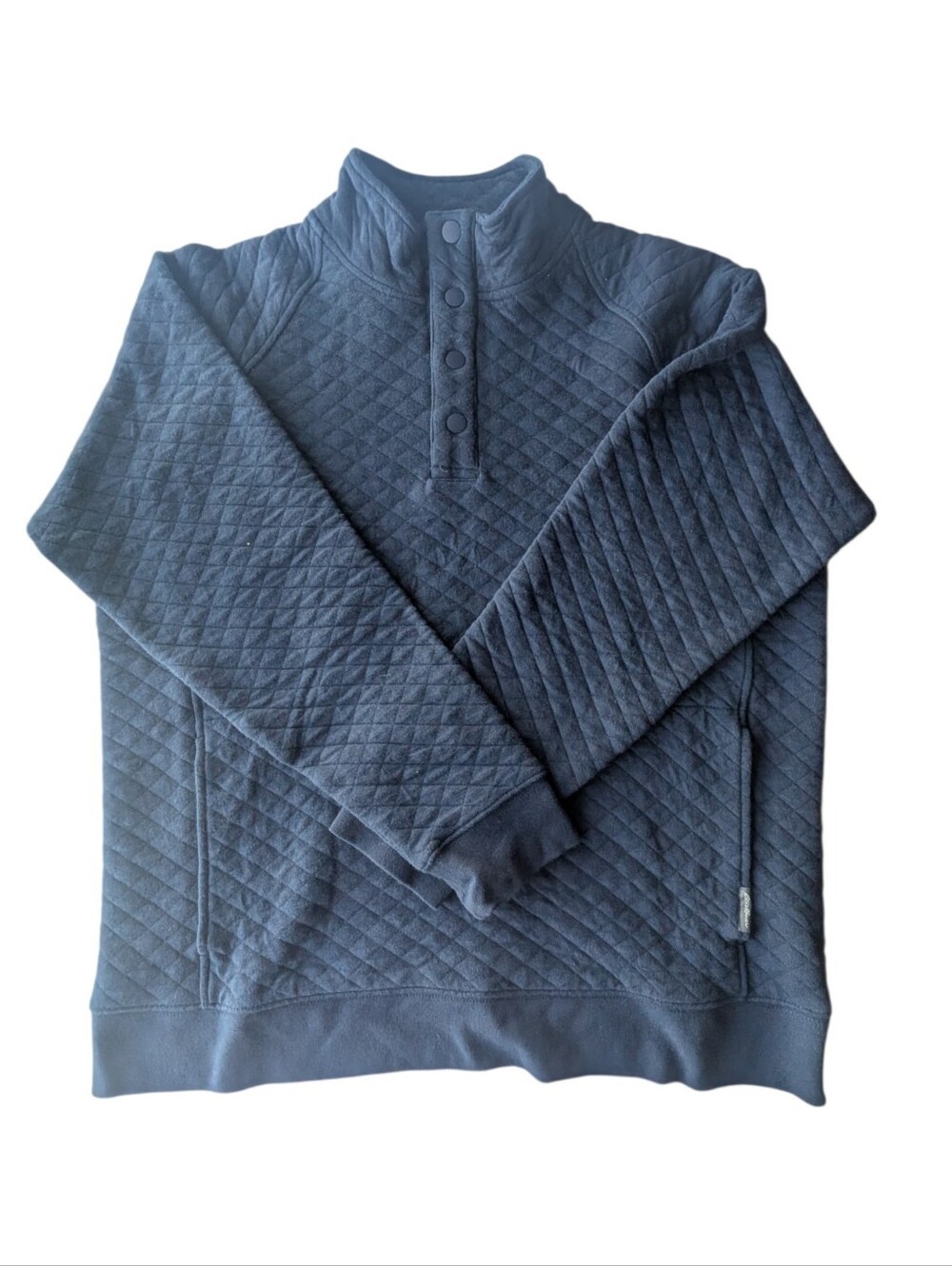 Eddie Bauer Quilted Snap Pullover Navy Men's M